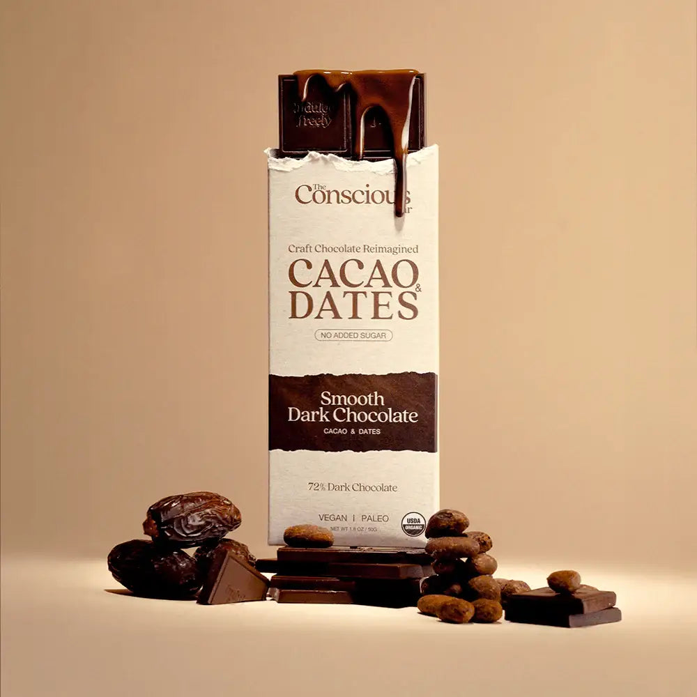The Conscious Bar Smooth Dark Chocolate for the Date-Sweetened Chocolate collection