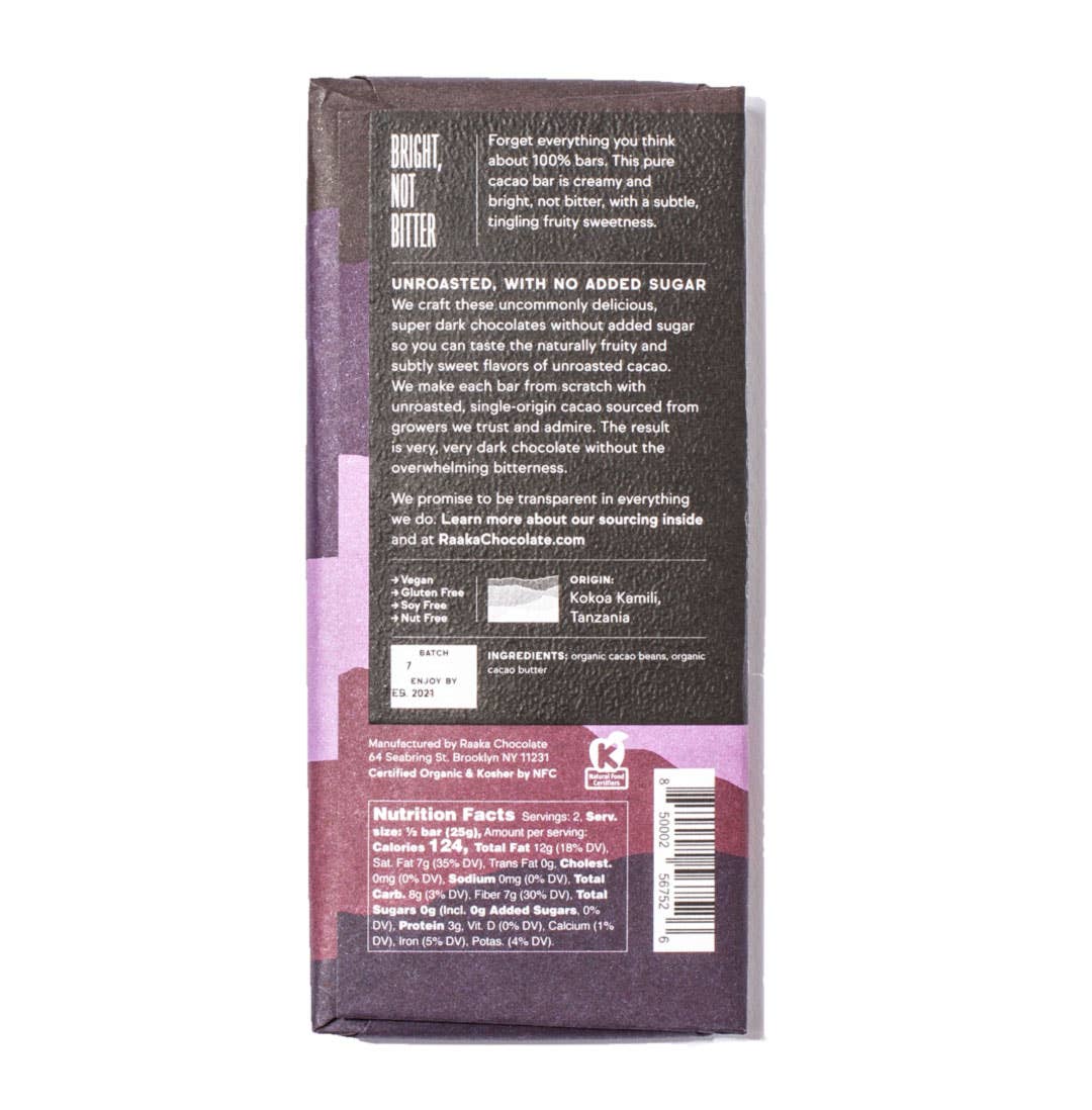 100% Cacao (No Added Sugar) Chocolate Bar