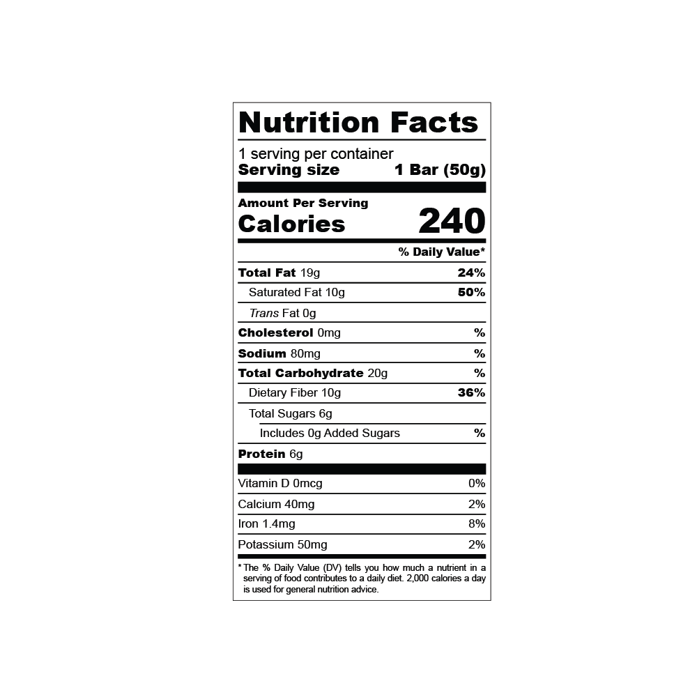 Date Sweetened Dark Chocolate - Almond Sea Salt
