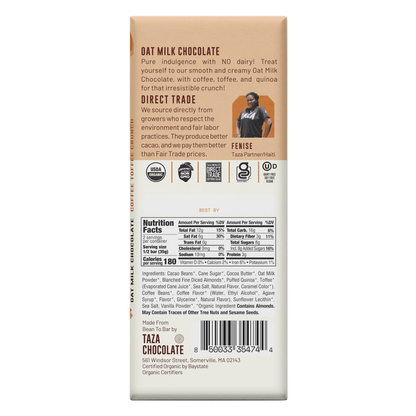 Oat Milk Coffee Toffee Crunch Bar