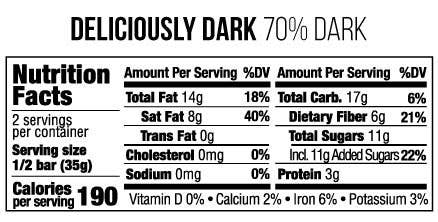 Deliciously Dark 70% Chocolate Bar