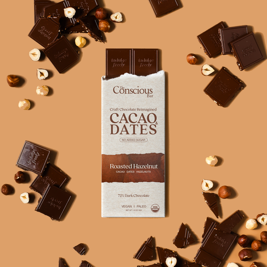 Date Sweetened Dark Chocolate - Roasted Hazelnut