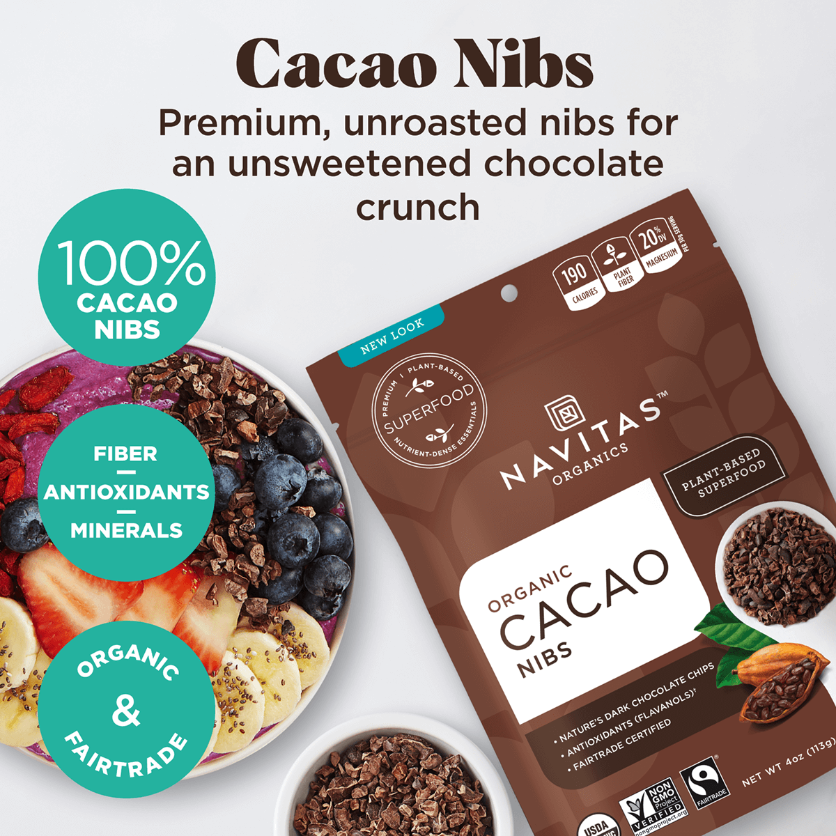 Cacao Nibs: 16 oz